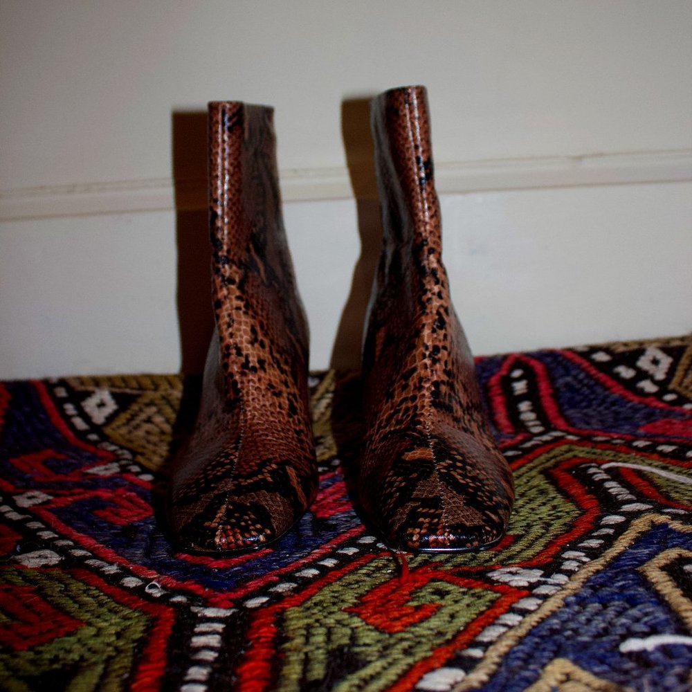 TOPSHOP Snakeskin Print Ankle Boots